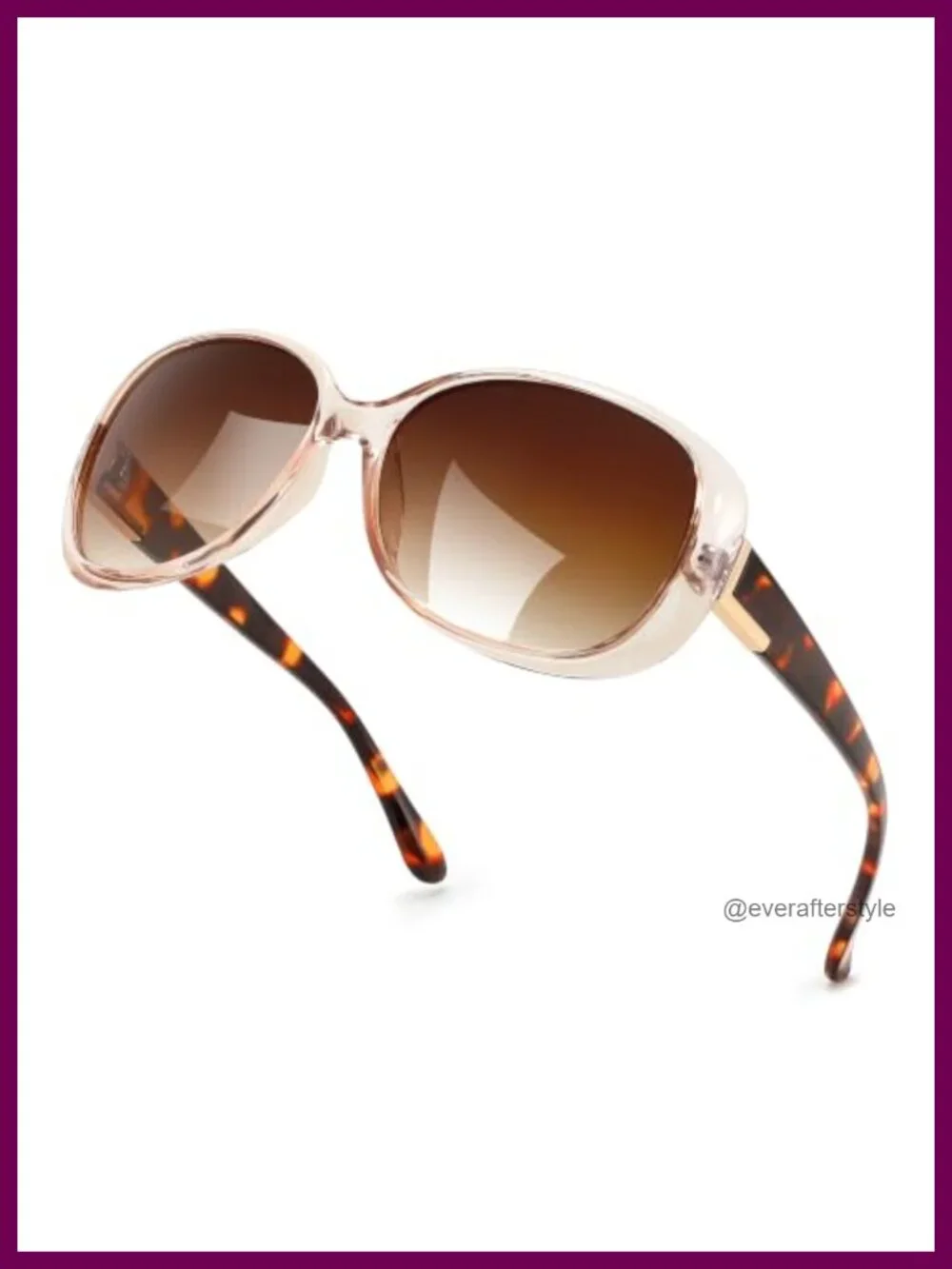 Vintage Oversized Square Sunglasses UV400 Protection Lightweight Wraparound